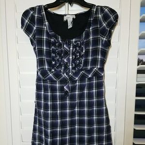 Dark purple & blue plaid dress